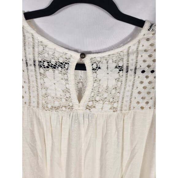 Knox Rose Womens Top Hi Low Cream Boho Lace Whimsy Fairycore XL - Picture 7 of 11